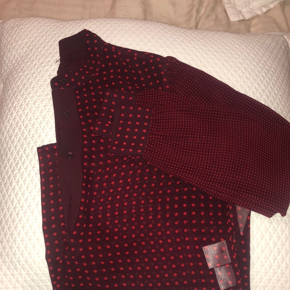 Mock neck sheer blouse